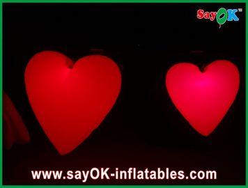 Đáng yêu Big Red Inflatable tim với đèn Led cho lễ hội, đường kính 1.5M